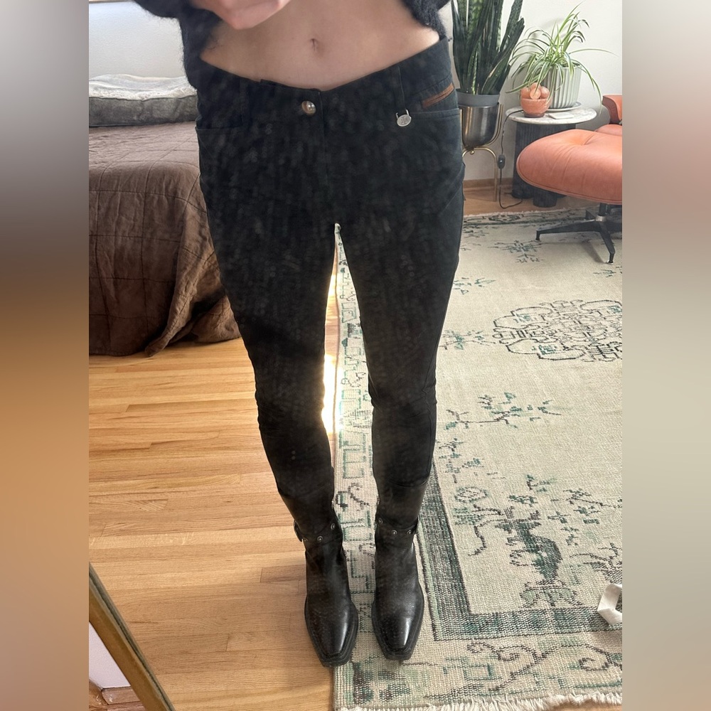 Lauren Ralph Lauren Black Riding Pants with Leather accents